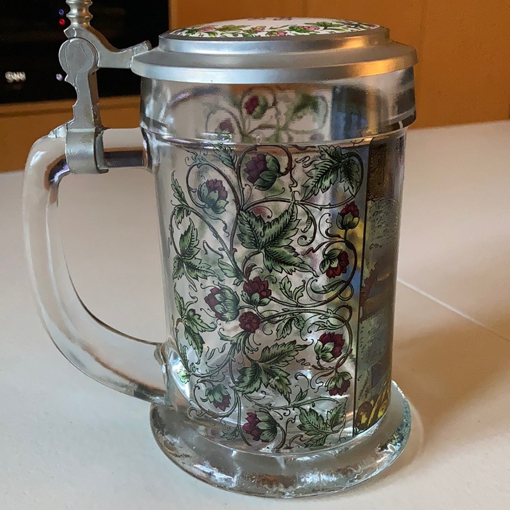 Glass German beer stein